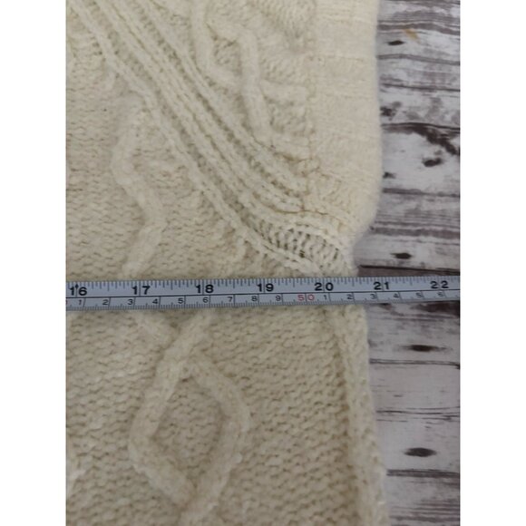 Anthropologie Maeve Sweater Short Sleeve Cable-Knit Vest Soft Ivory M/L - Picture 8 of 11